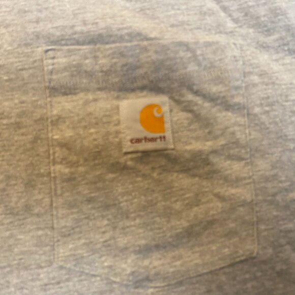 Carhartt Mens T-Shirt XL Gray Pocket Tall Relaxed Fit Cotton/Polyester Blend - Picture 7 of 12